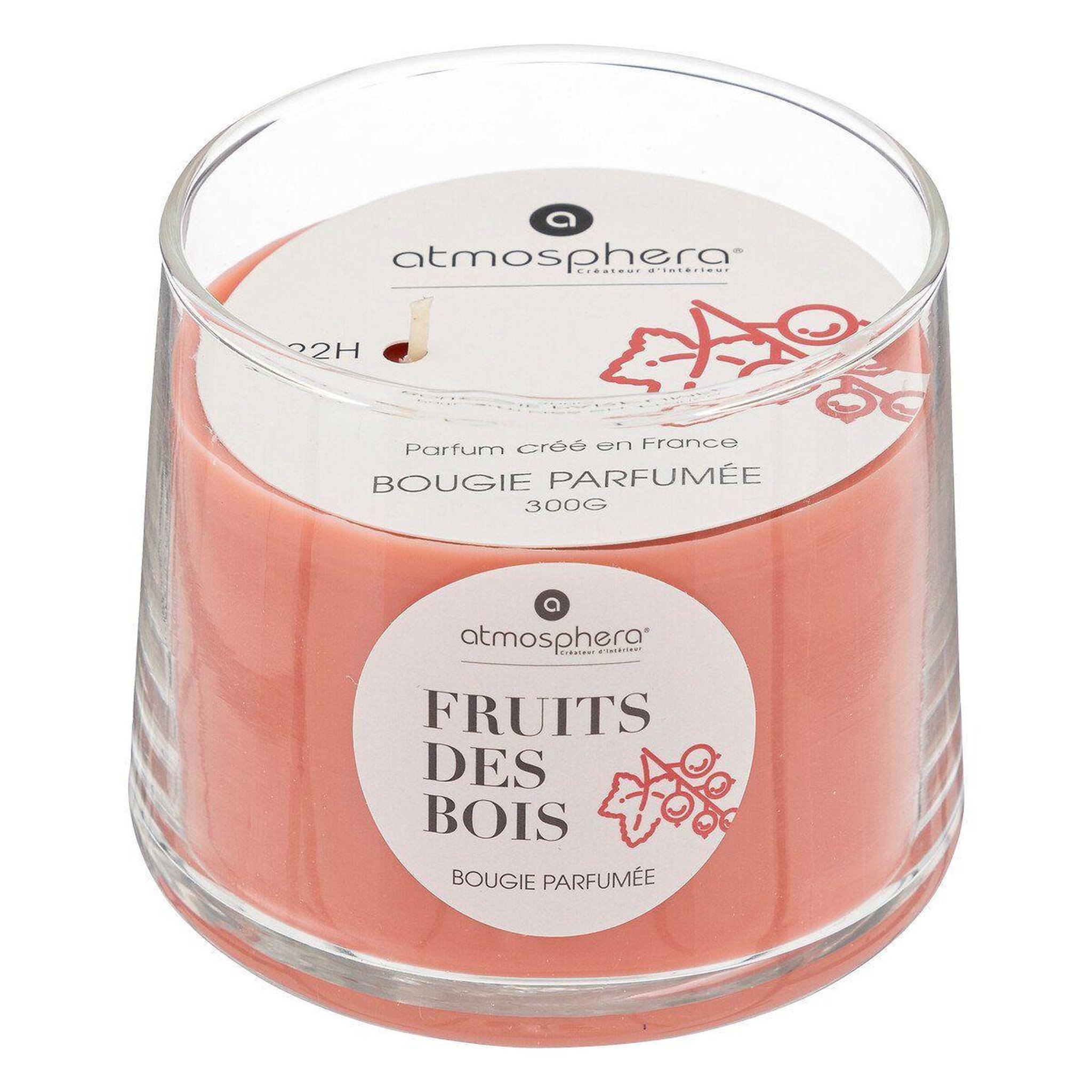 Voir la diapositive 2 : ATMOSPHERA Bougie Parfumée en Verre  Izor  300g Fruit des Bois