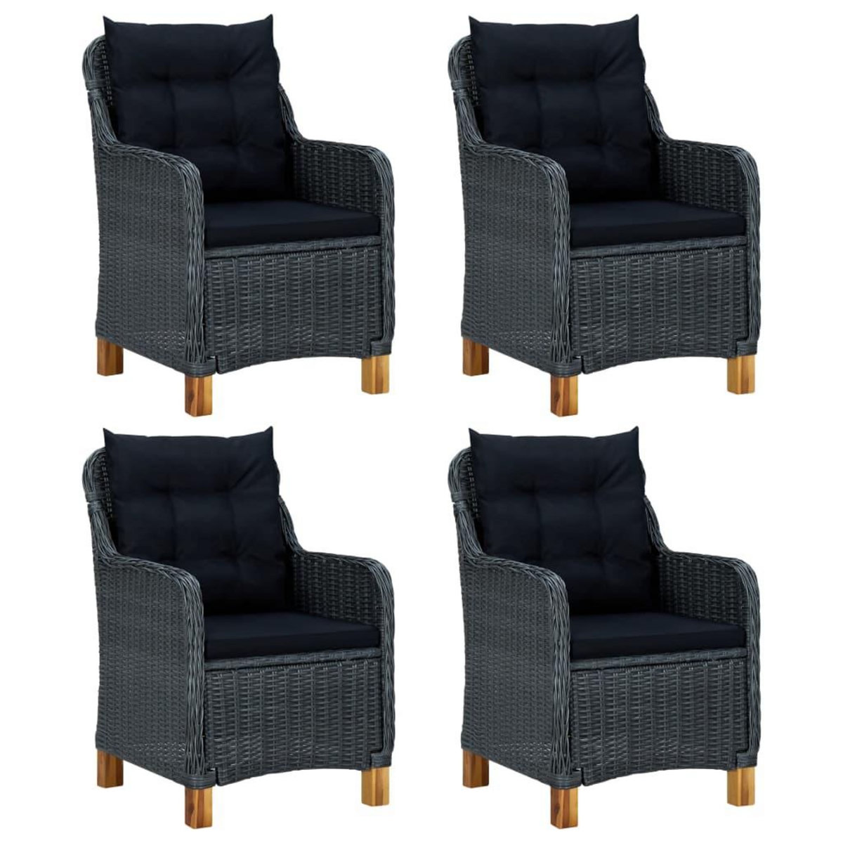 VIDAXL Ensemble a manger de jardin 5 pcs Gris fonce