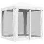 Voir la diapositive 4 : VIDAXL Tente de reception avec 4 parois laterales en maille 2x2m Blanc