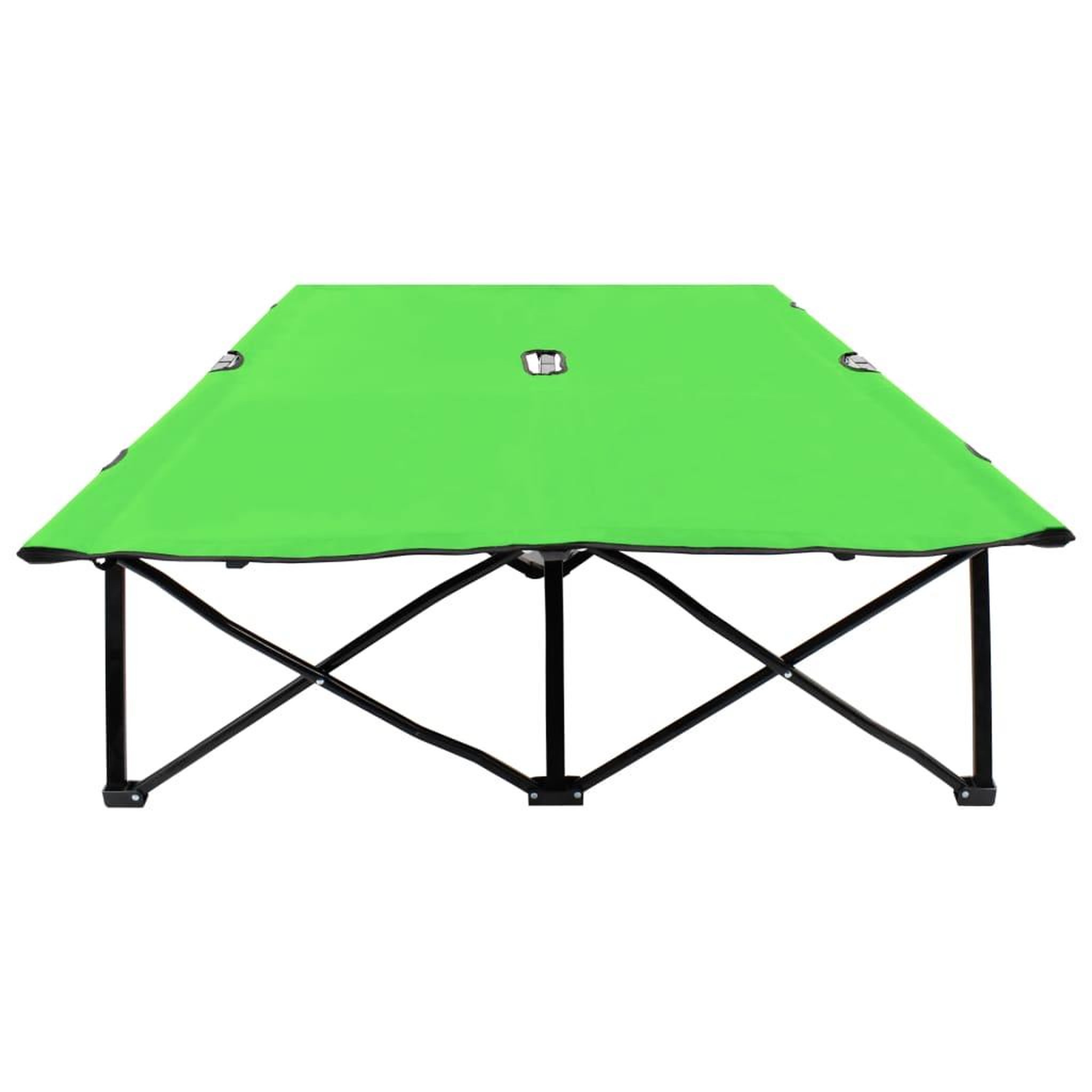 Voir la diapositive 3 : VIDAXL Chaise longue pliable 2 places vert acier