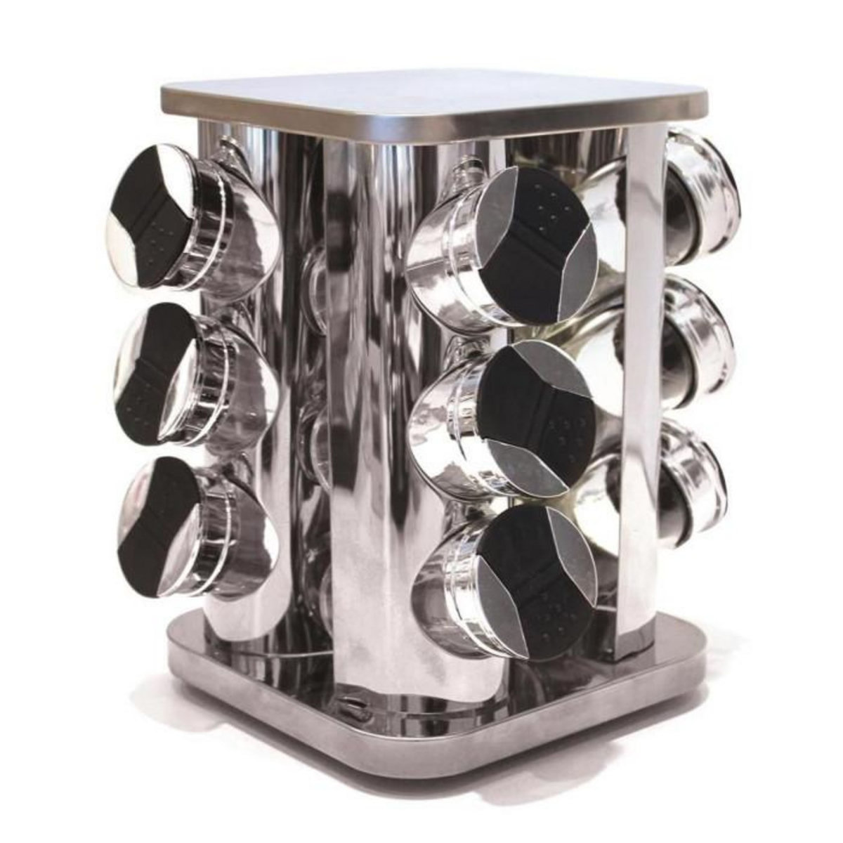 Paris Prix Carrousel à Épices  9 Pots en Verre  23cm Argent