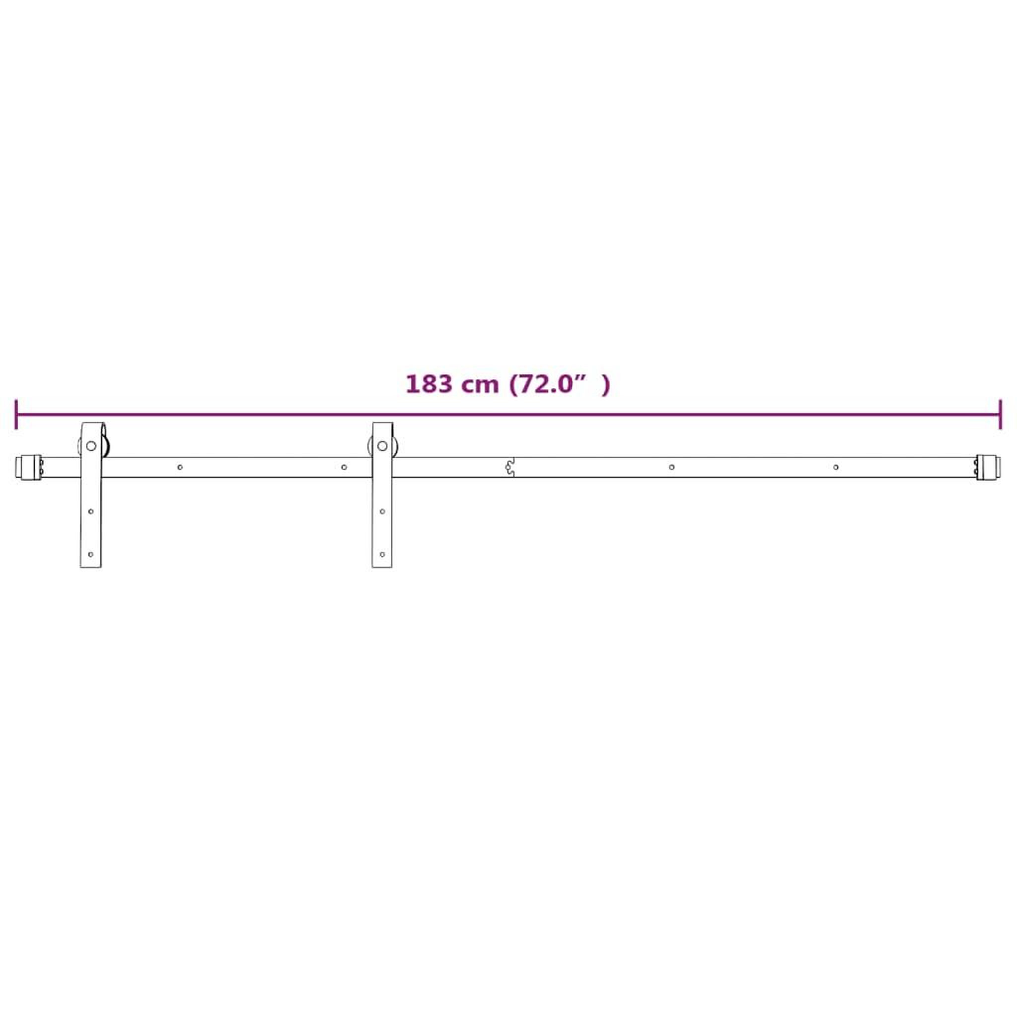 Voir la diapositive 6 : VIDAXL Kit de quincaillerie de porte coulissante 183 cm Acier Blanc