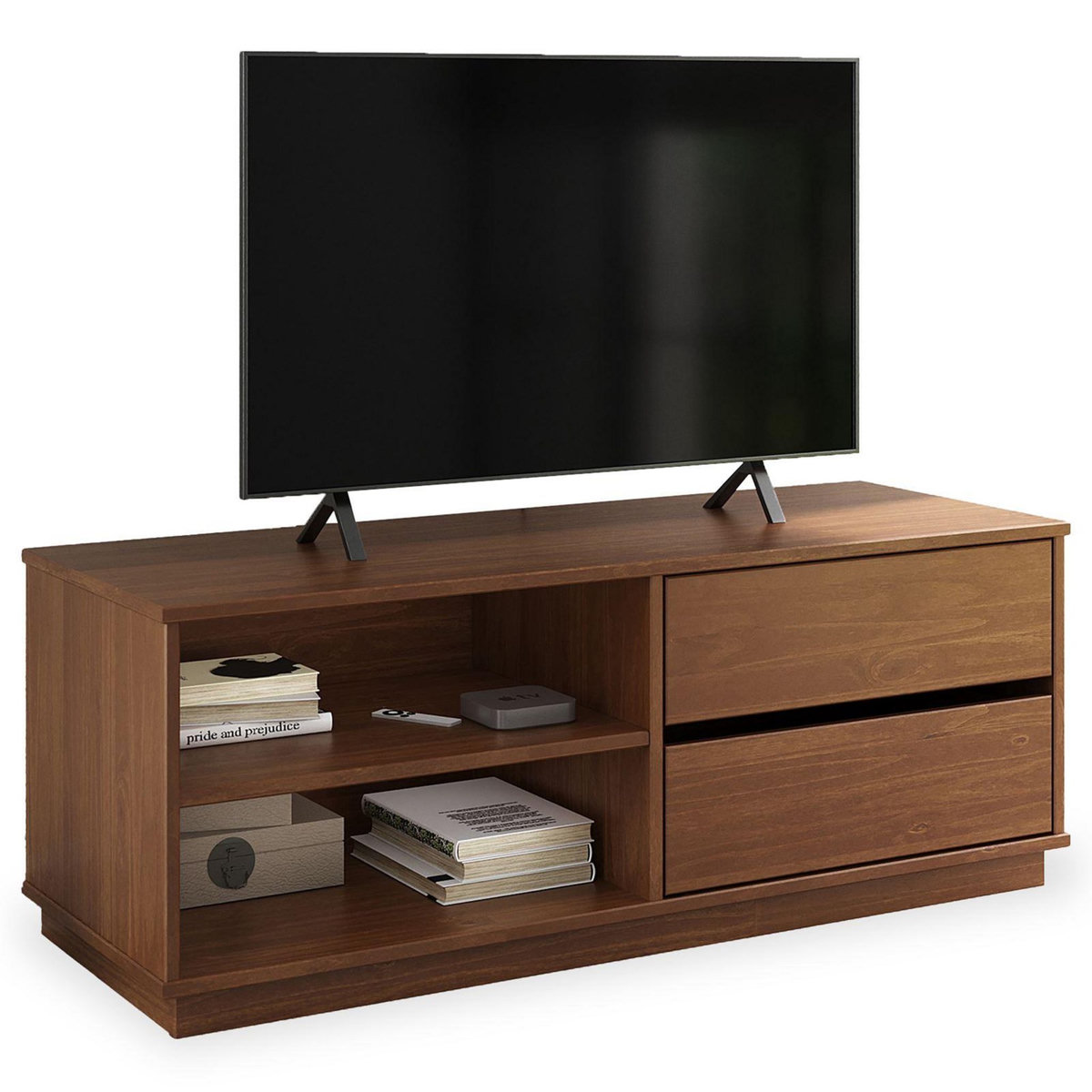 IDIMEX Meuble TV MAITE L 110 cm 2 tiroirs en bois massif
