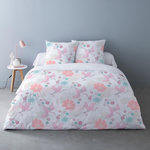 Dourev Housse de couette Flanelle 200x200 GRUE + 2 taies