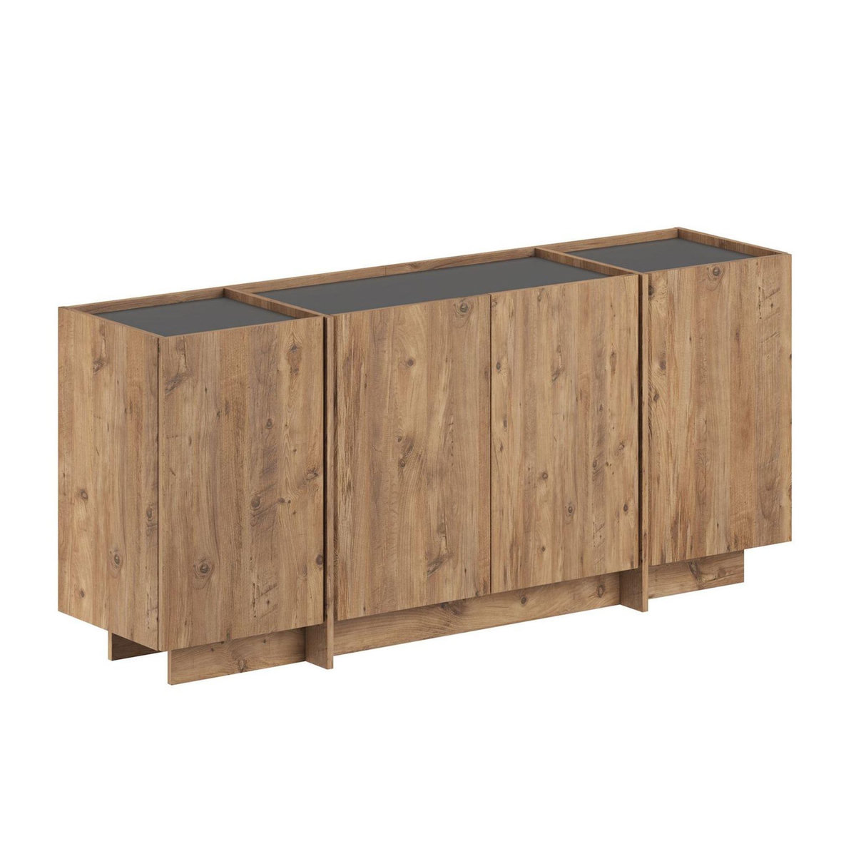 Habitat et Jardin Buffet en bois  Dorma  - 180 x 45 x 80 cm - Pin Atlantique / Anthracite