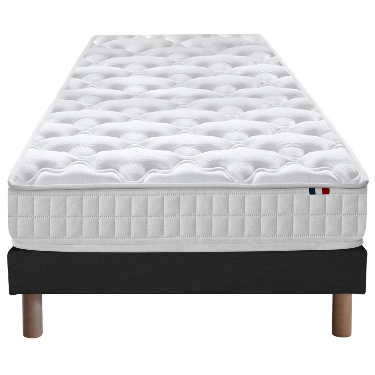 IDLITERIE Ensemble matelas ressorts ensachés, SPECTRE + Sommier tapissier