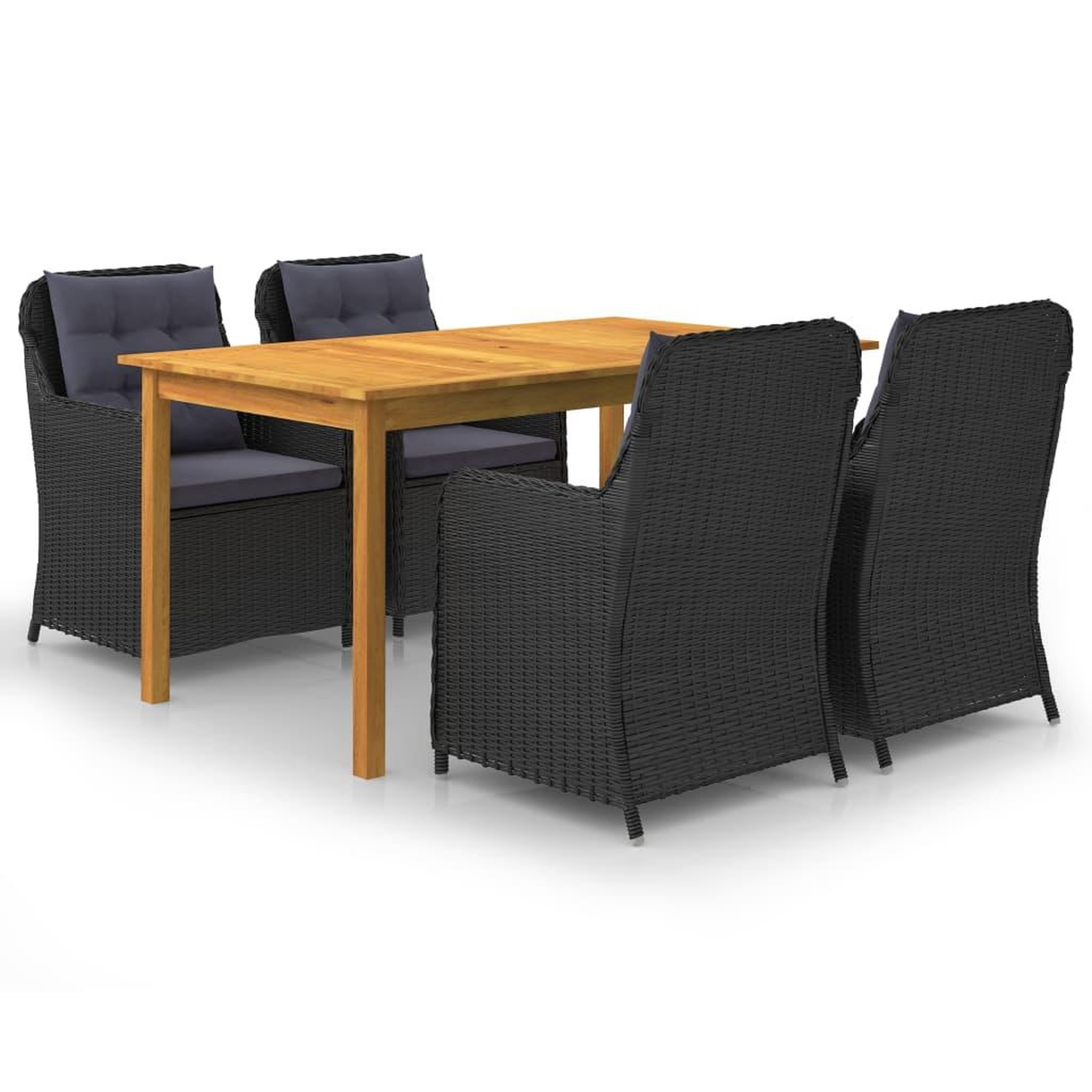Voir la diapositive 1 : VIDAXL Ensemble a manger de jardin 5 pcs Noir