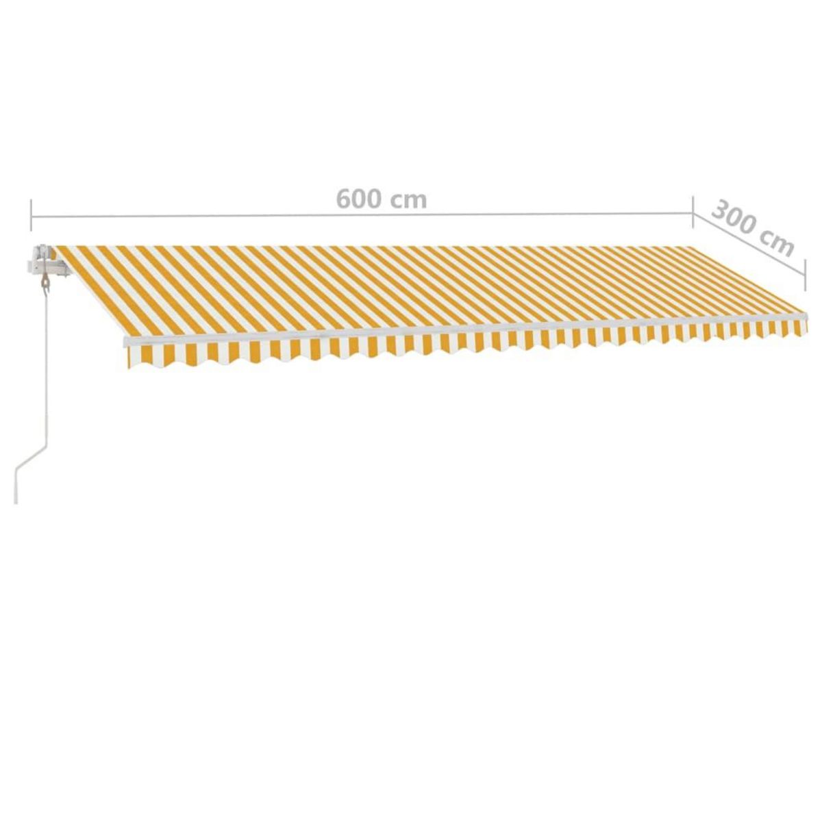 VIDAXL Auvent automatique sur pied 600x300 cm Jaune/Blanc