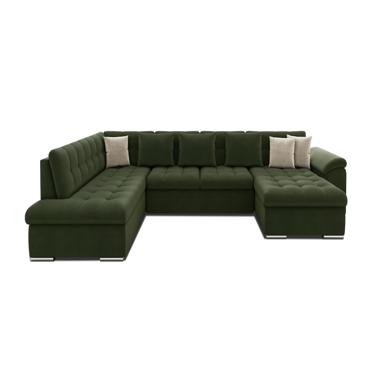 BEST MOBILIER Chuck - canapé panoramique xxl - convertible avec coffre - 7 places - gauche