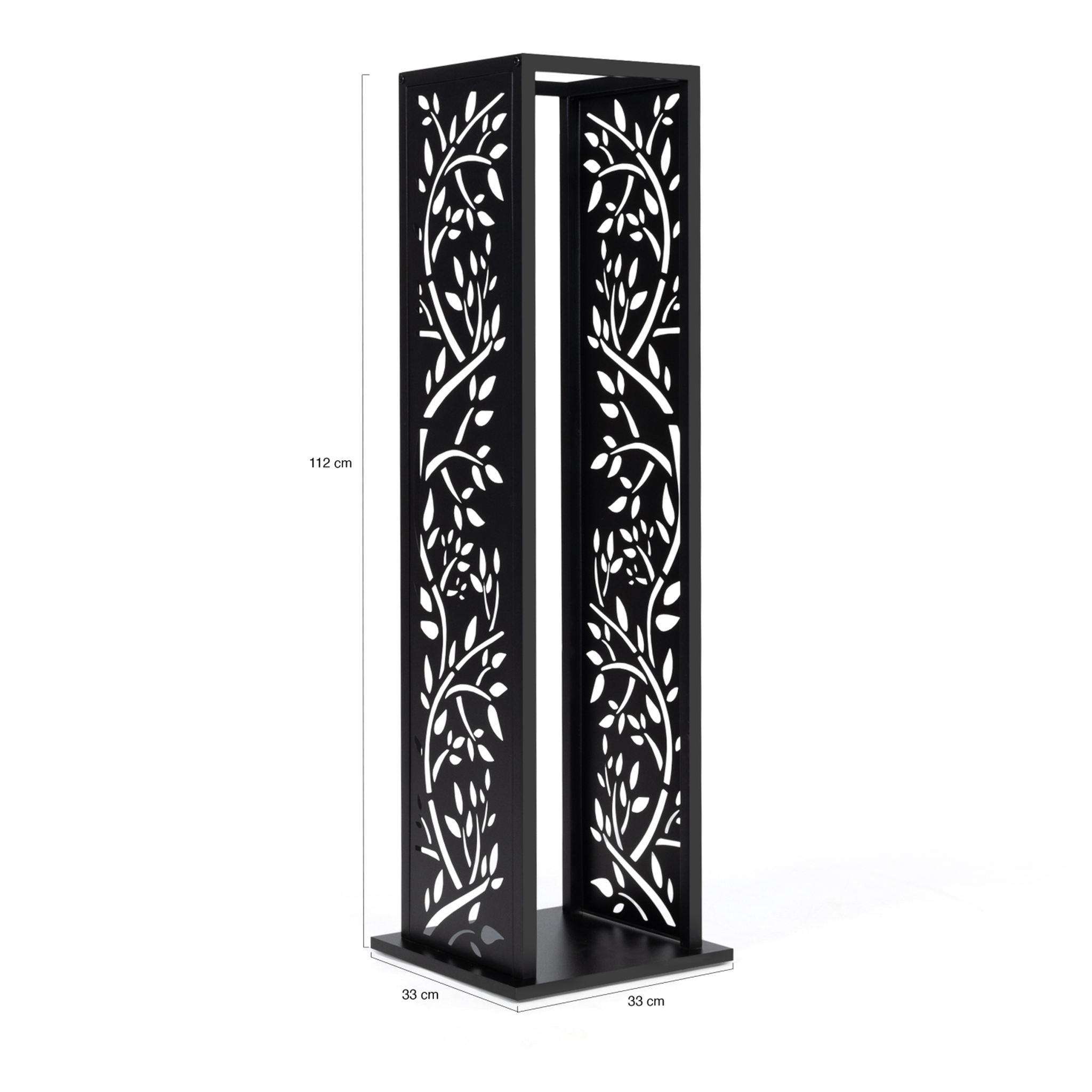 Voir la diapositive 4 : ID MARKET Range bûches vertical acier noir motif arbre h.112 cm pour cheminée