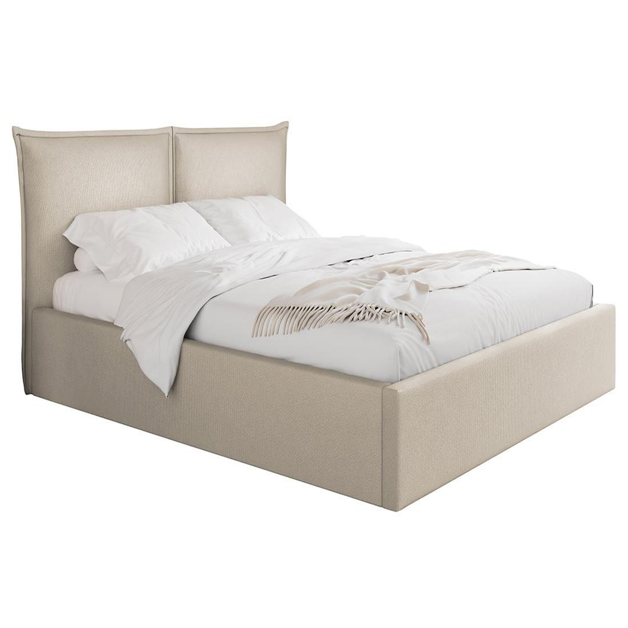 Voir la diapositive 2 : BEST MOBILIER John - lit coffre - 160x200 cm - en velours - sommier inclus