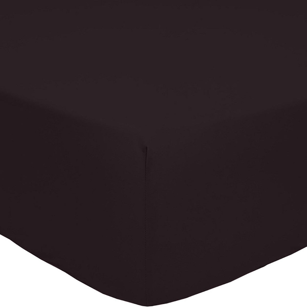 Home collection Drap housse , bonnet 30cm 100% percale de coton 80fils noir