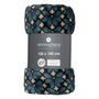 Voir la diapositive 4 : Paris Prix Plaid en Flanelle Imprimé  Jiling  125x150cm Bleu & Camel