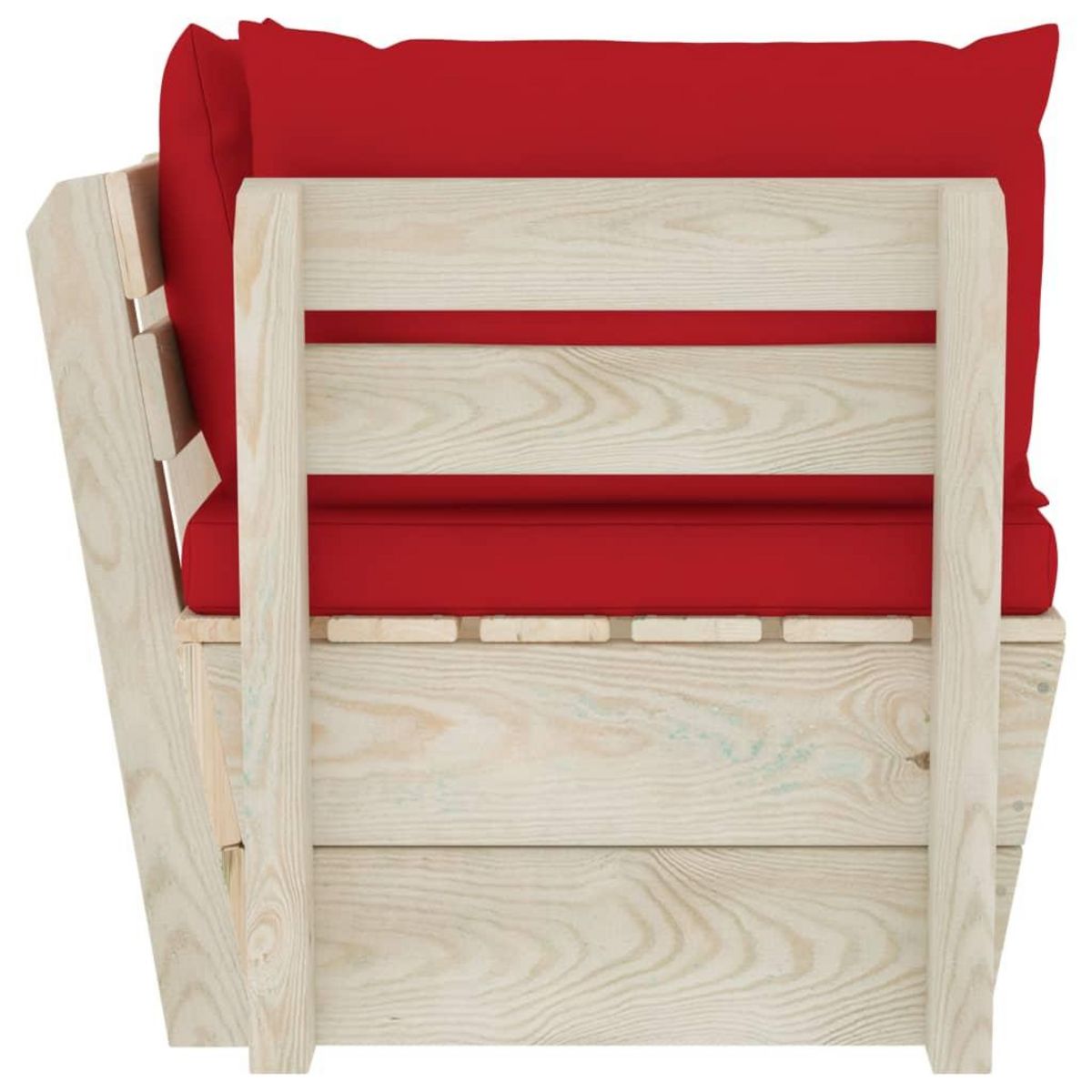 VIDAXL Canape d'angle palette de jardin avec coussins Epicea impregne