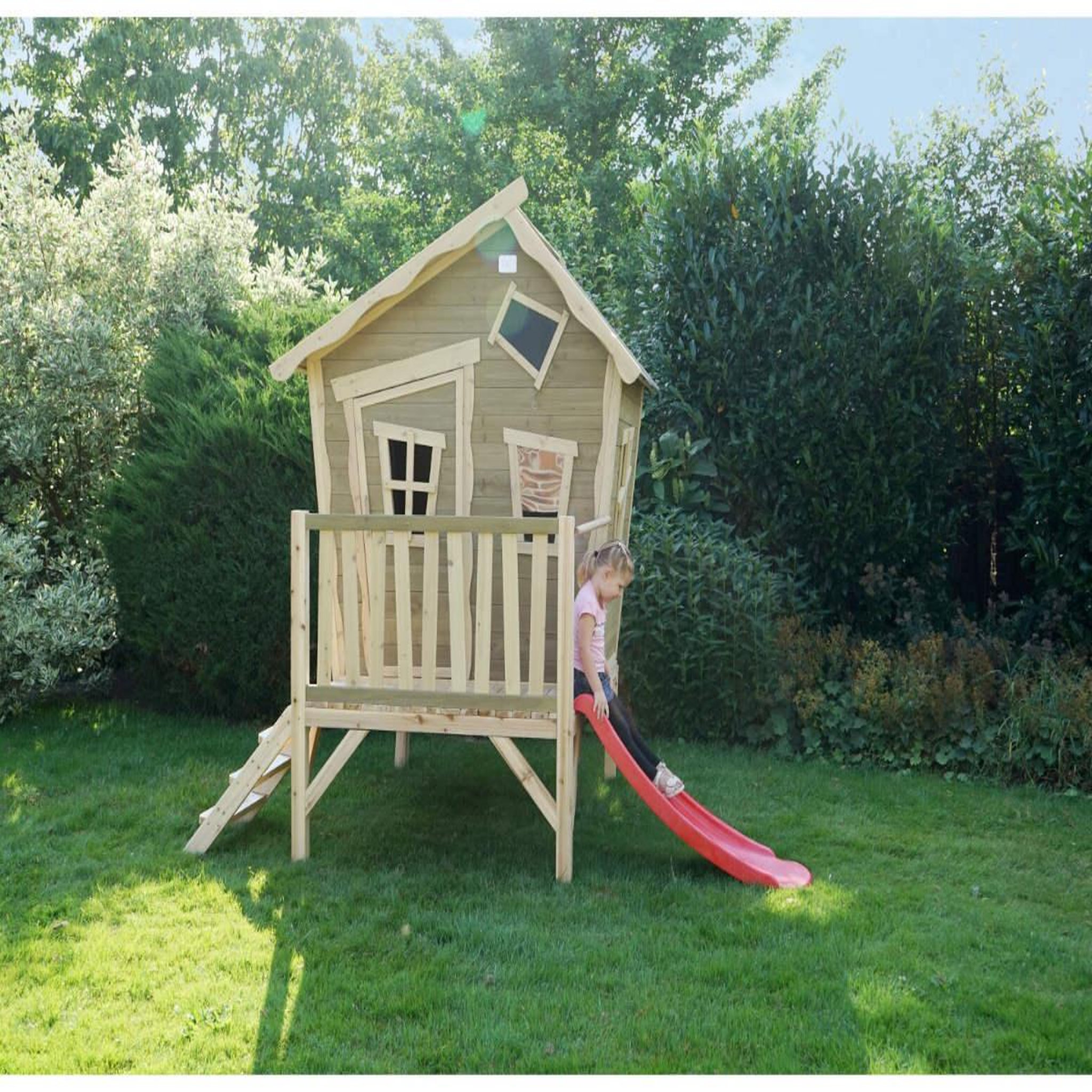 Voir la diapositive 4 : EXIT TOYS Maisonnette en bois pour enfants Crooky 300 - Exit Toys