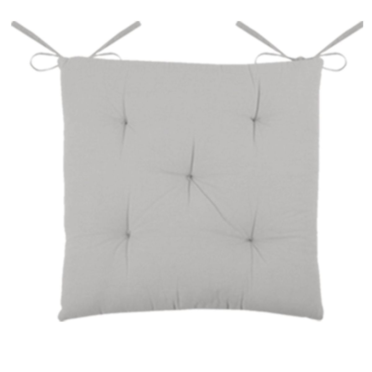 Galette de chaise matelassée unie en coton à nouettes
