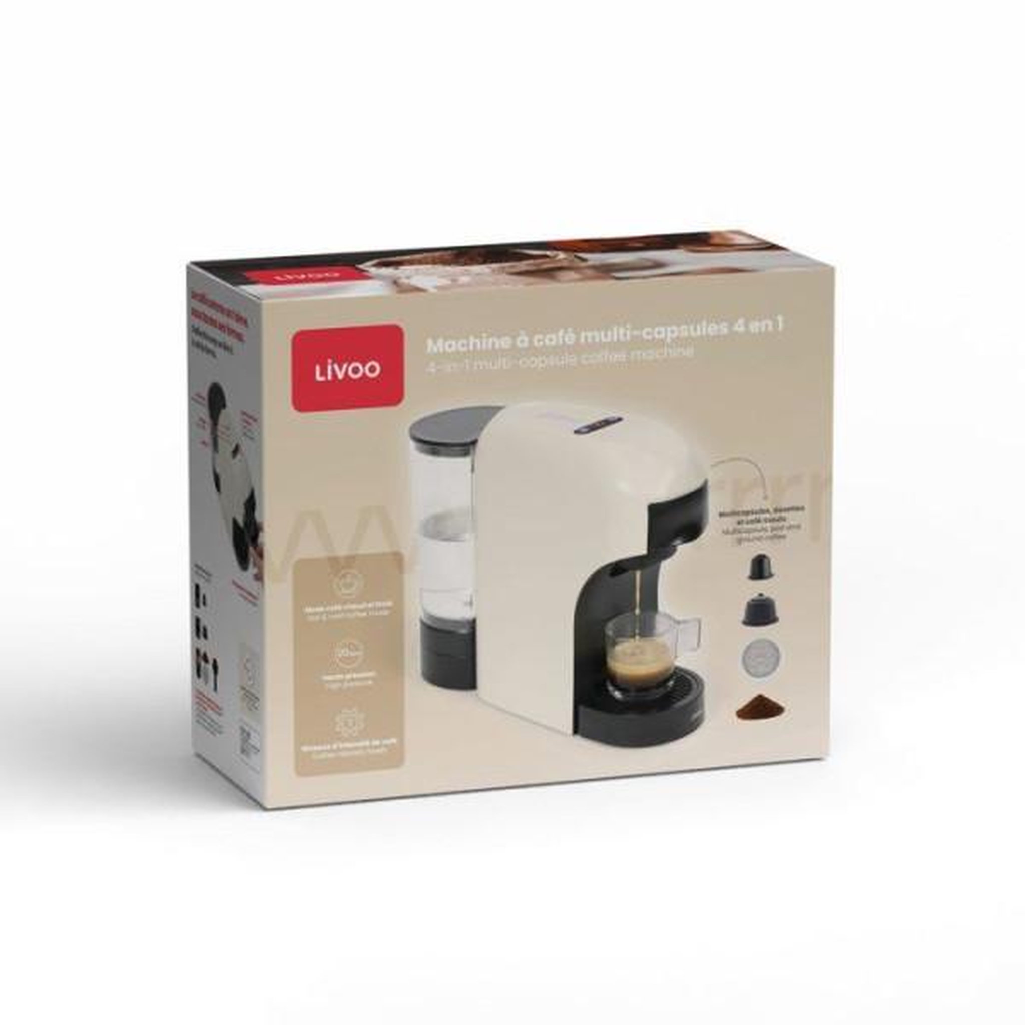 Voir la diapositive 6 : LIVOO Machine à café multi-capsules 4 en 1 0.85l 1400w - dod217c