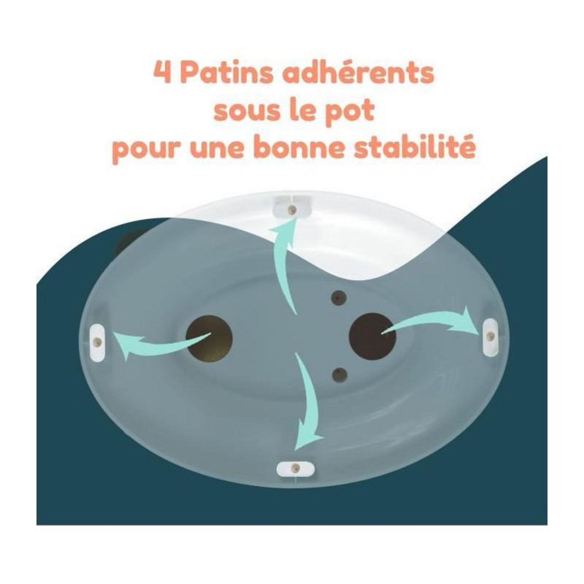BAMBISOL Pot bébé éducatif BAMBISOL - Couvercle et siege rabattable - Manette chasse-d'eau