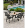 Voir la diapositive 5 : Paris Prix Ensemble Table de Jardin & 6 Fauteuils  Boston & Tiago  150cm Gris Anthracite