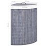 Voir la diapositive 6 : VIDAXL Panier a linge d'angle Bambou Gris 60 L