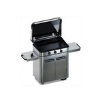 Eno Plancha gaz Combo enosign 80 inox 3 brûleurs sur chariot, 69x40 cm