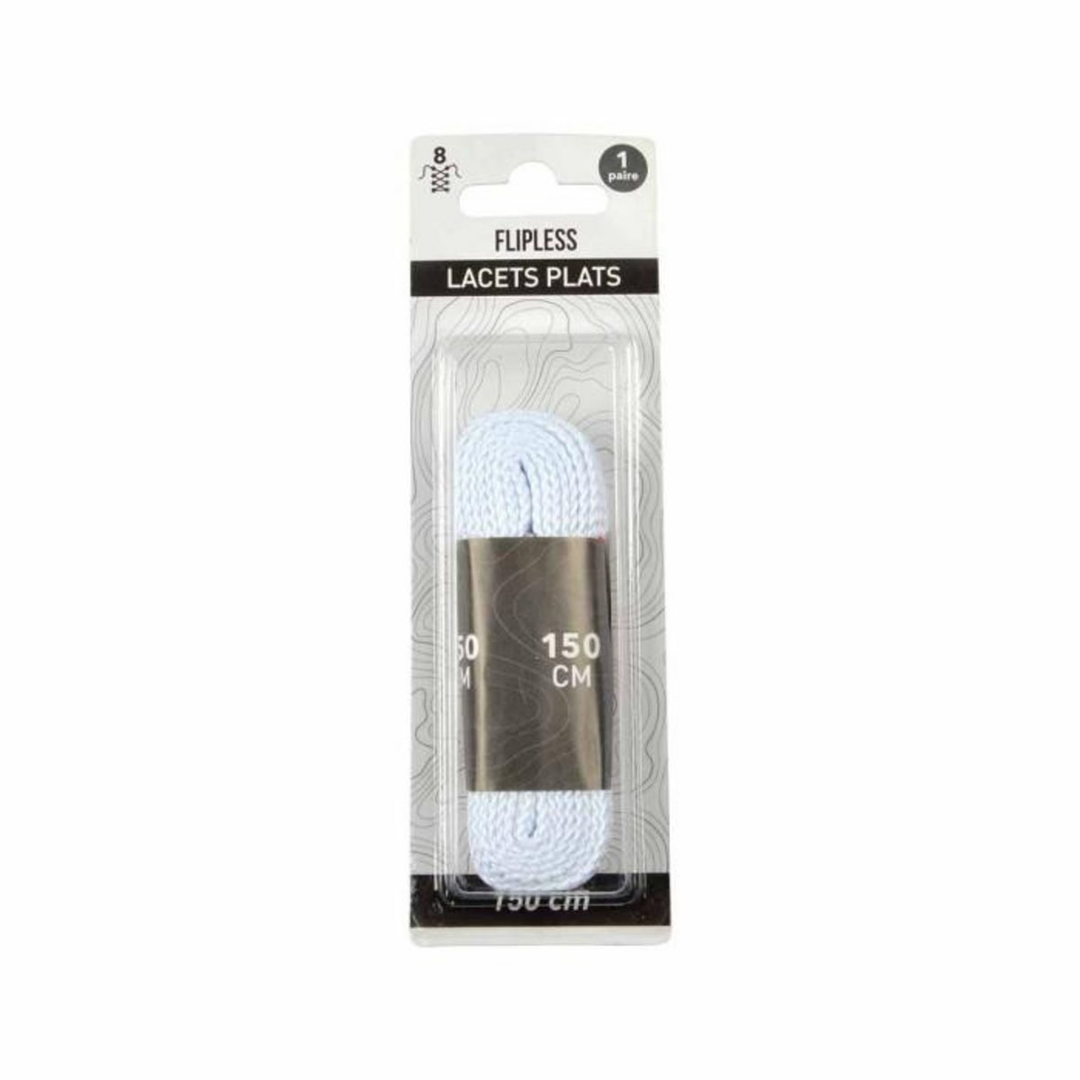 Paris Prix Paire de Lacets pour Chaussures  Plats  150cm Blanc