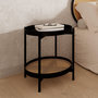 Voir la diapositive 2 : Rendez vous déco Table basse en cannage et bois de mindi noir D49 cm-Lukut