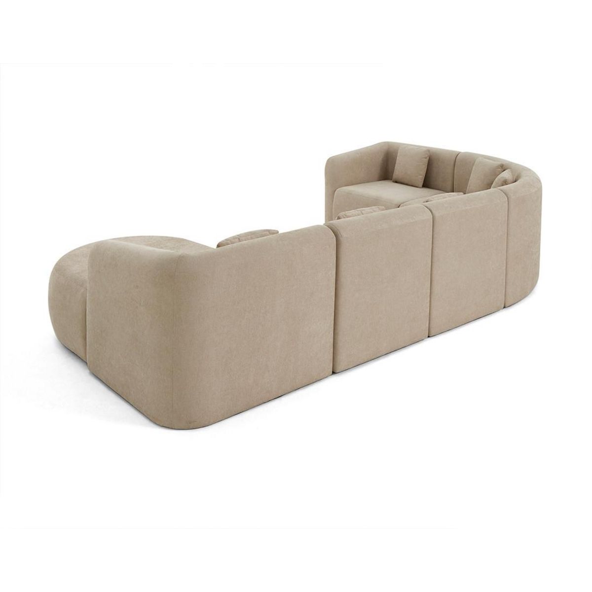 LISA DESIGN Ikare - canapé modulable d'angle droit - 6 places - en tissu