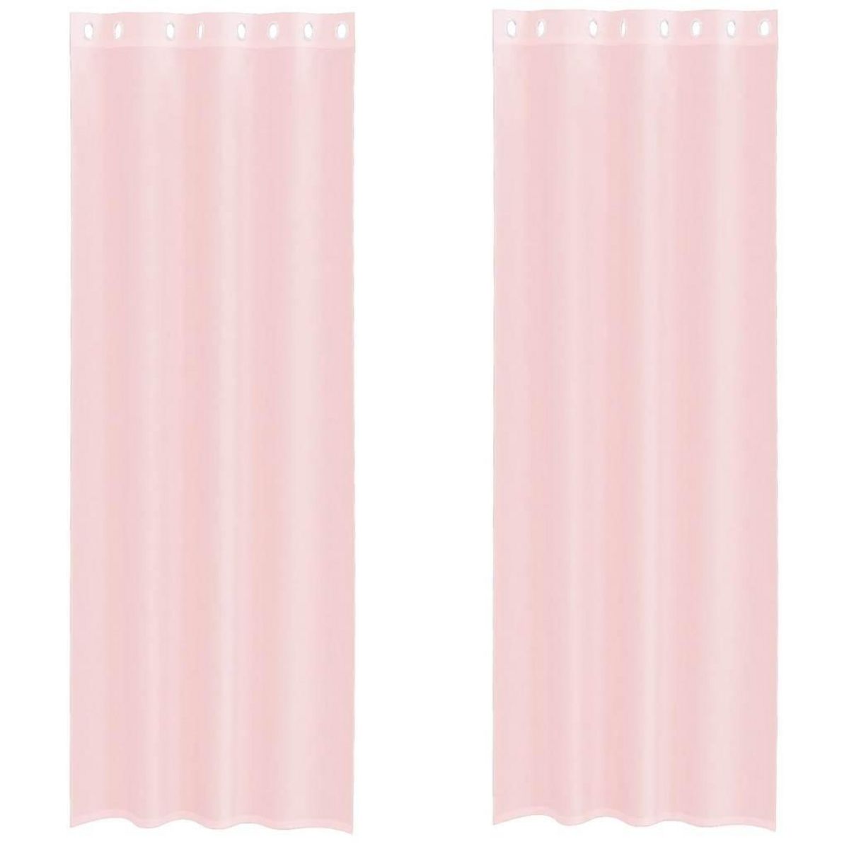 VIDAXL Rideaux en voile avec œillets 2 pcs rose clair 140x260 cm