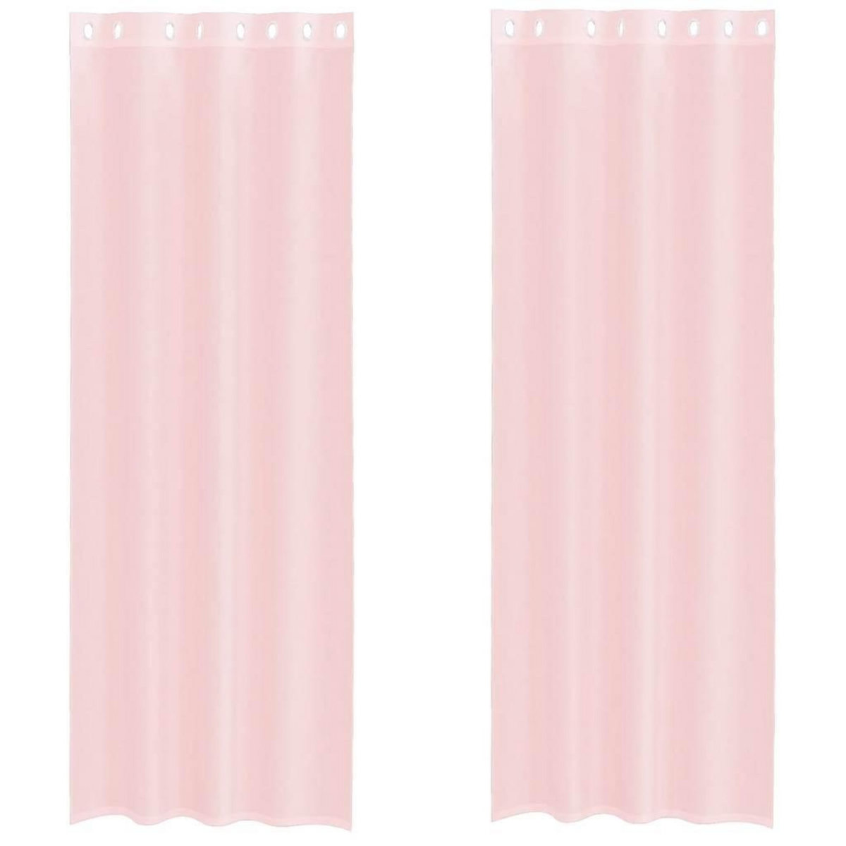 VIDAXL Rideaux en voile avec œillets 2 pcs rose clair 140x260 cm