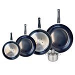ELO Ensemble de 4 Poêles de cuisson 20, 24, 28 et 32 cm et 1 faitout 12 cm Elo Prima Brillant