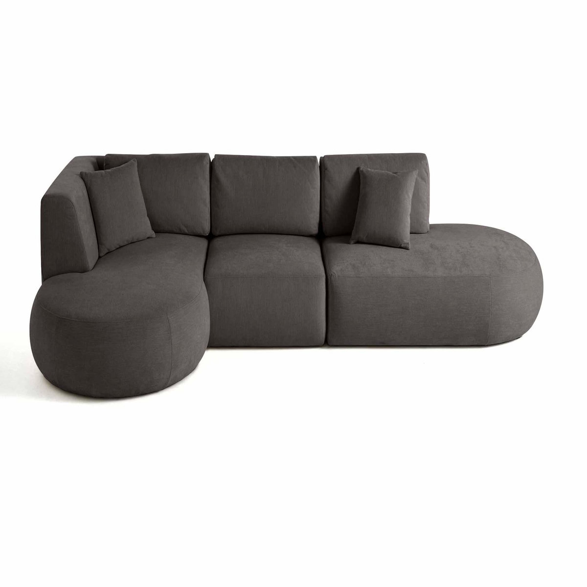 LISA DESIGN Santorini - canapé modulable d'angle gauche - 5 places - en tissu texturé