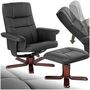 Voir la diapositive 1 : tectake Fauteuil relax avec pied en croix avec repose-pieds noir/marron