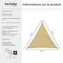 Voir la diapositive 6 : tectake Voile d'ombrage triangulaire triangulaire avec une protection UV 50+ beige 3,6 x 3,6 x 3,6 m