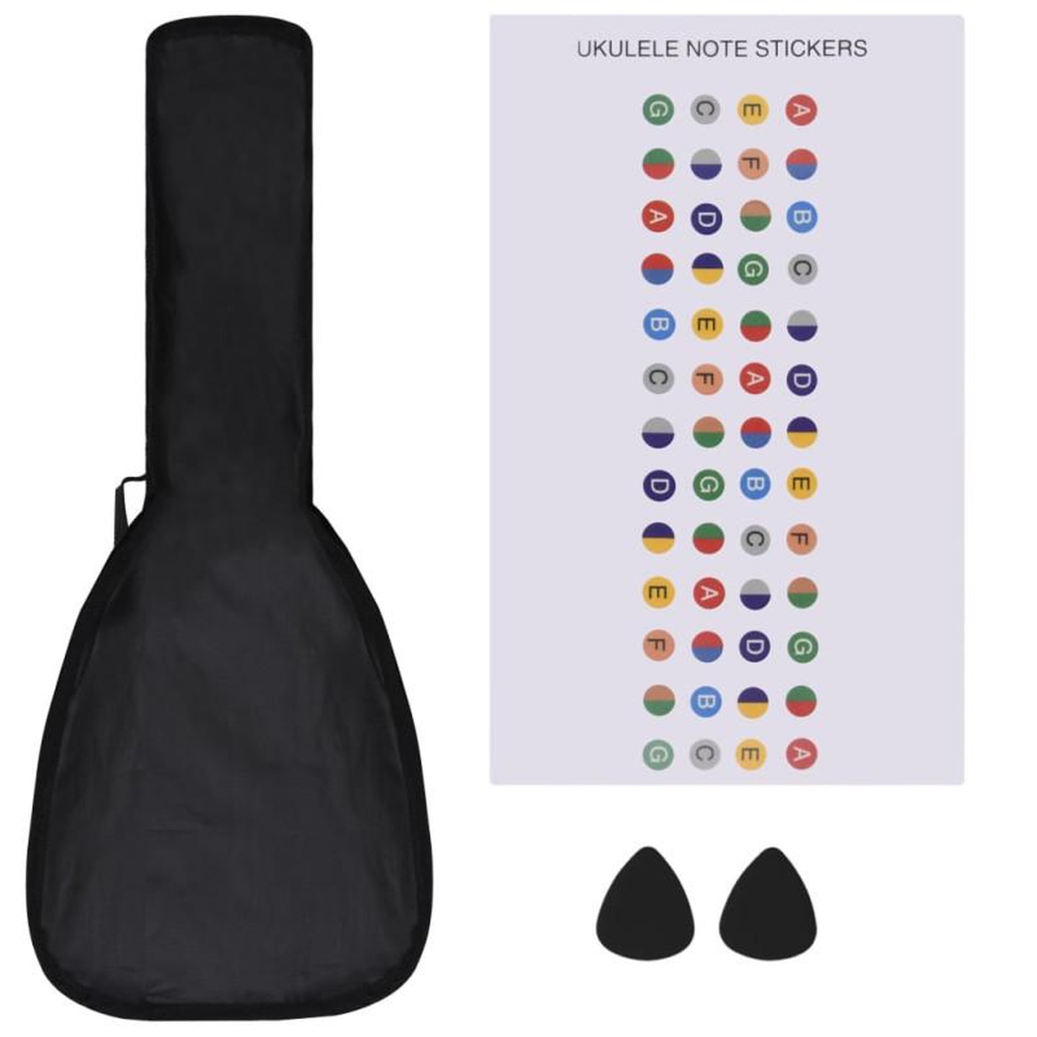 Voir la diapositive 3 : VIDAXL Jeu de ukulélé soprano avec sac pour enfants Bleu azuré 21