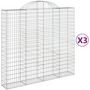 Voir la diapositive 2 : VIDAXL Paniers a gabions arques 3 pcs 200x50x180/200 cm Fer galvanise