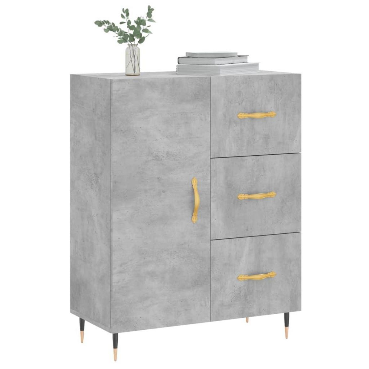 VIDAXL Buffet gris beton 69,5x34x90 cm bois d'ingenierie