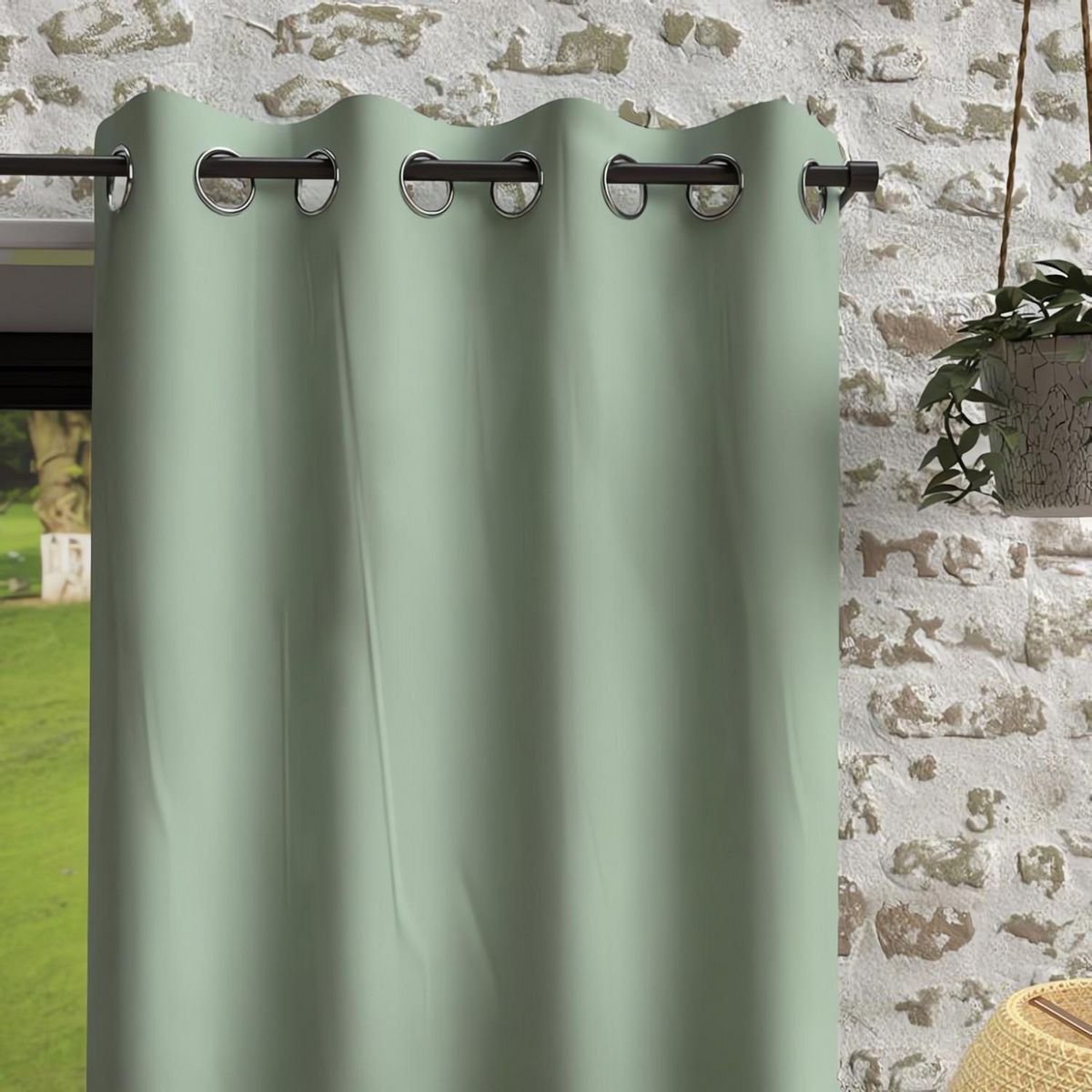 SOLEIL D'OCRE Rideau à oeillets en microfibre lavée BOHEME, par Soleil d'Ocre