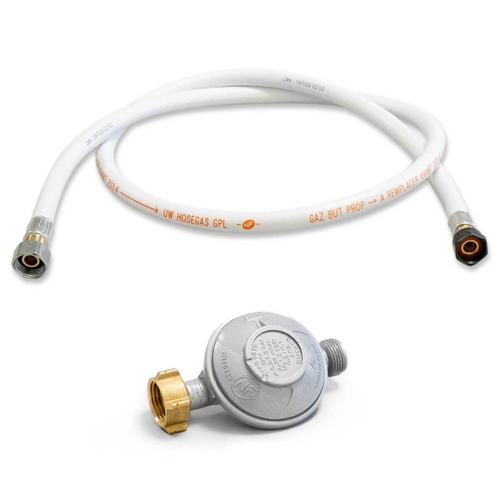Proweltek Kit détendeur 28 mbar vissable gaz butane + tuyau gaz flexible 1.50 m à embouts vissables
