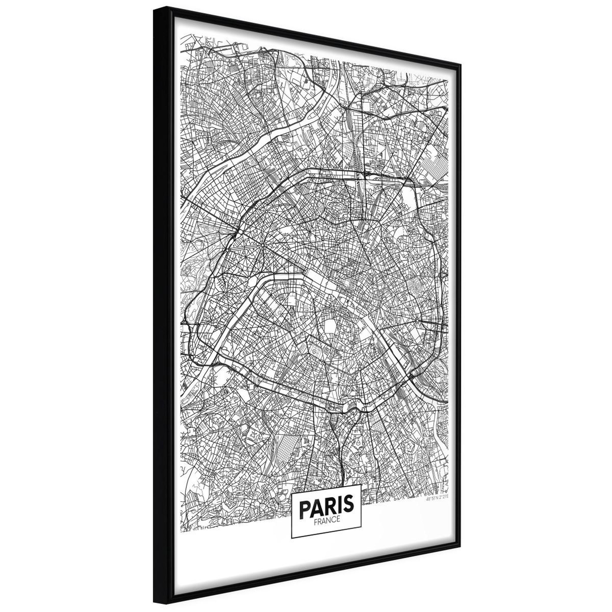 Paris Prix Affiche Murale Encadrée  City Map Paris