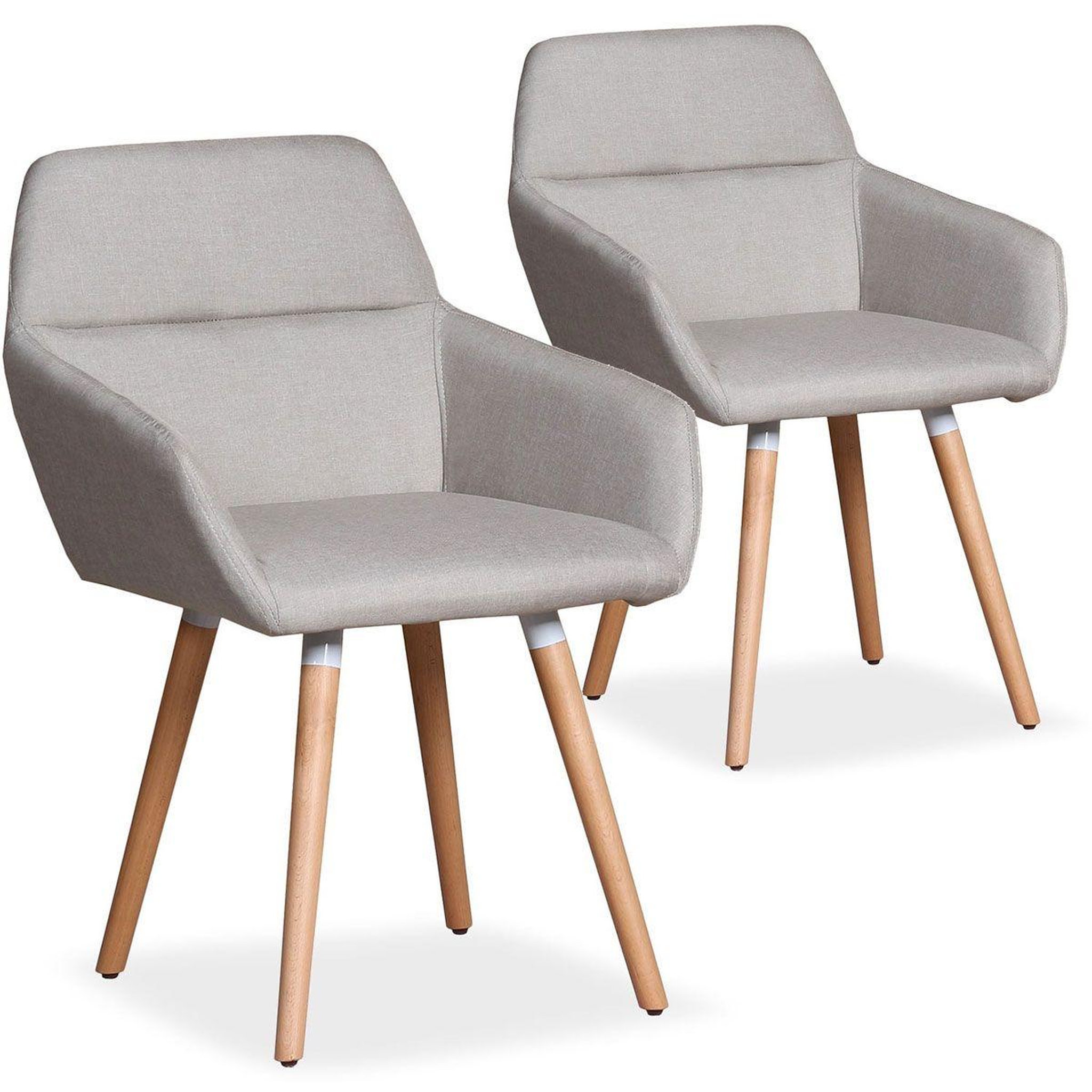 Voir la diapositive 1 : Paris Prix Lot de 2 fauteuils scandinaves  dorcy  82cm beige