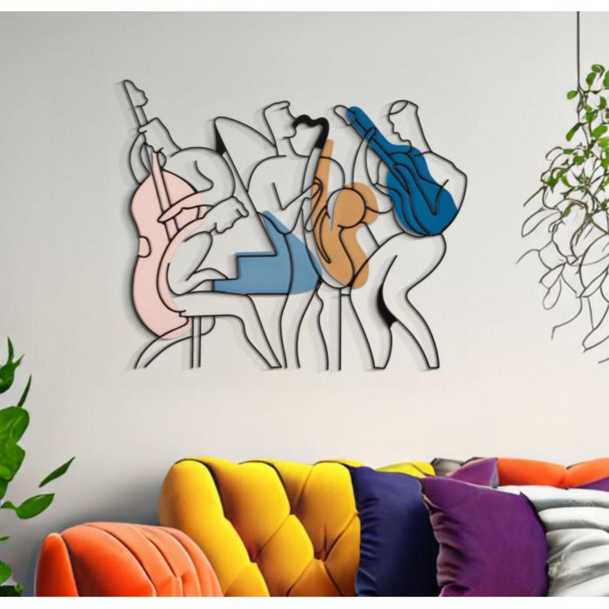 Paris Prix Décoration Murale en Métal  Jazz  70cm Multicolore