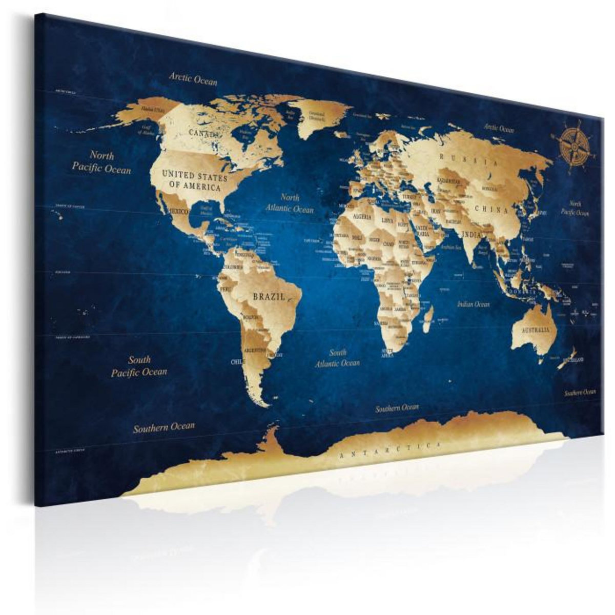 Paris Prix Tableau Imprimé  World Map : the Dark Blue Depths