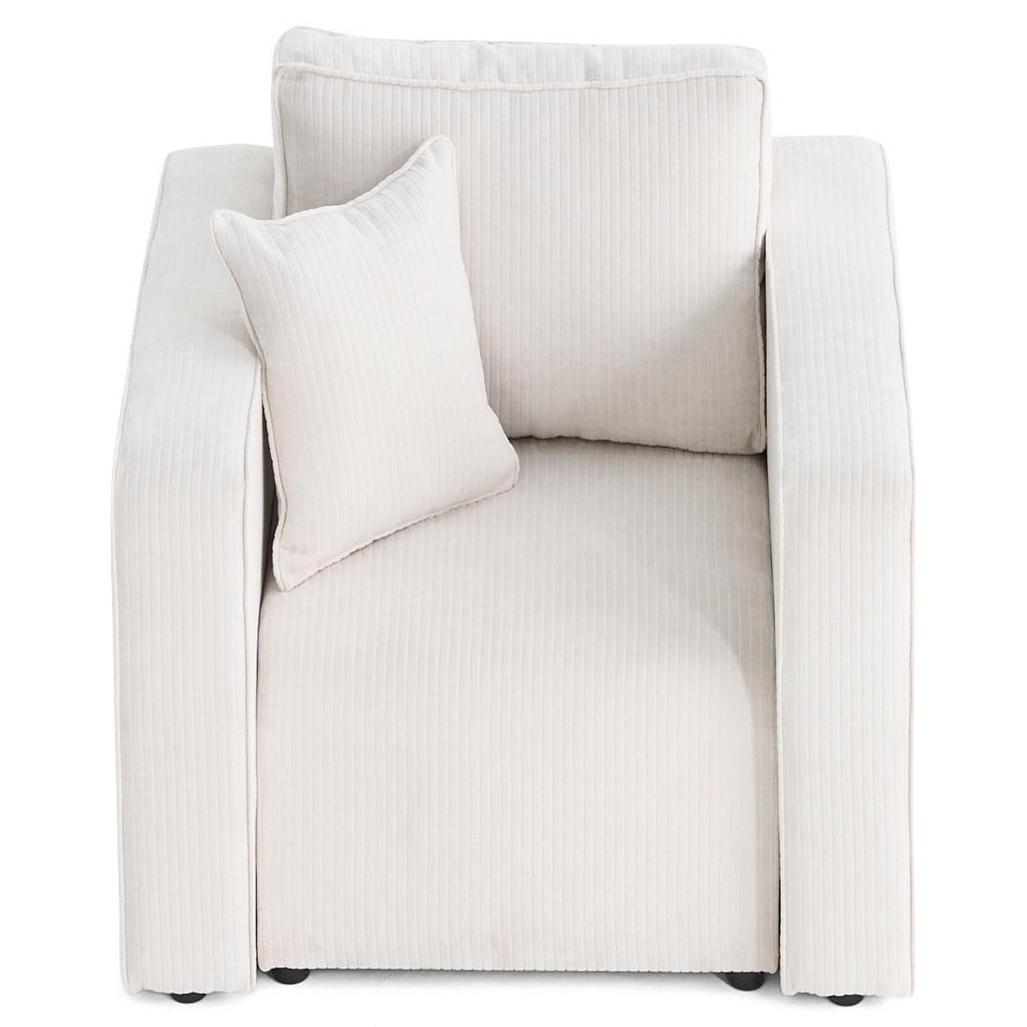 Voir la diapositive 6 : BEST MOBILIER Topaze - fauteuil en velours côtelé plat