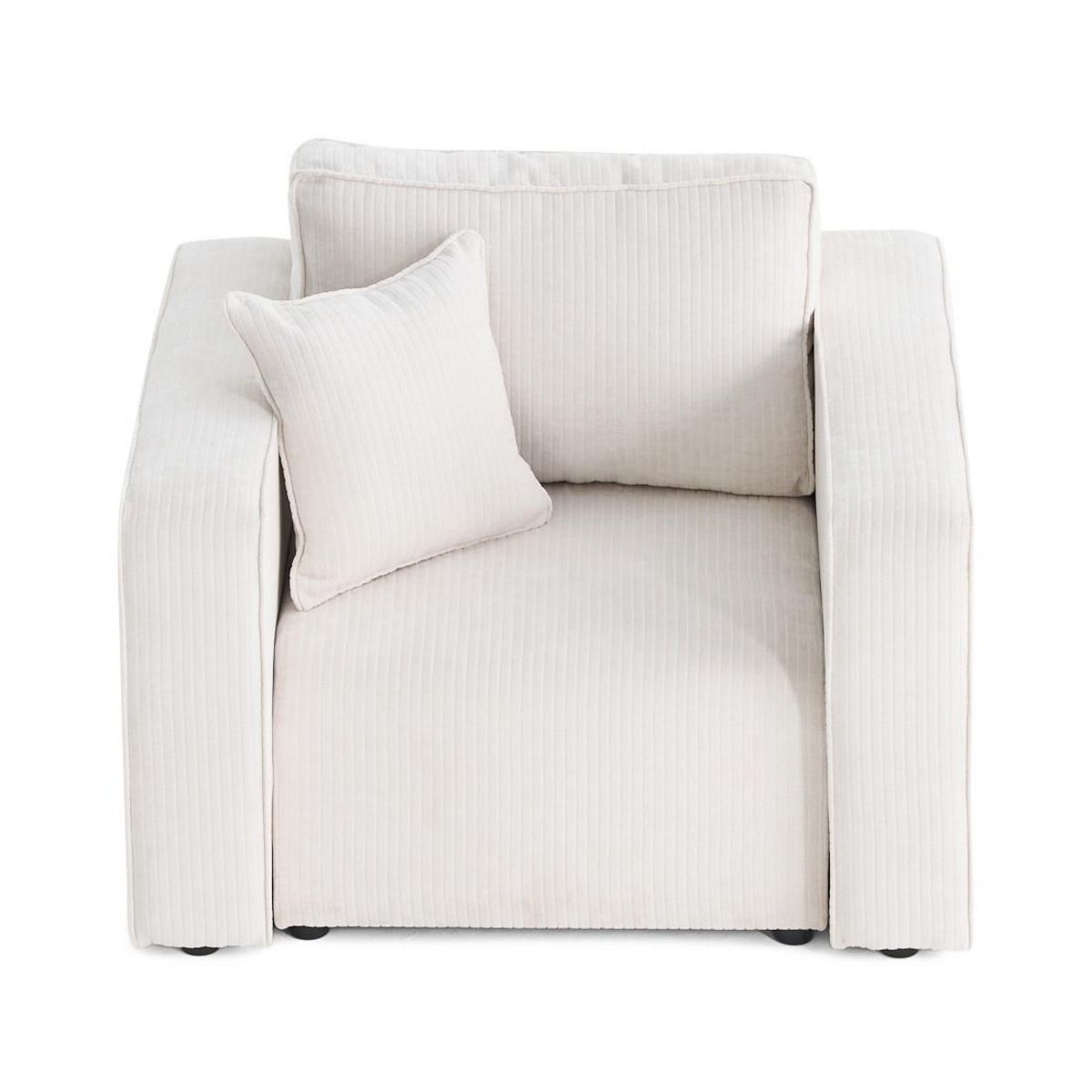 BEST MOBILIER Topaze - fauteuil en velours côtelé plat