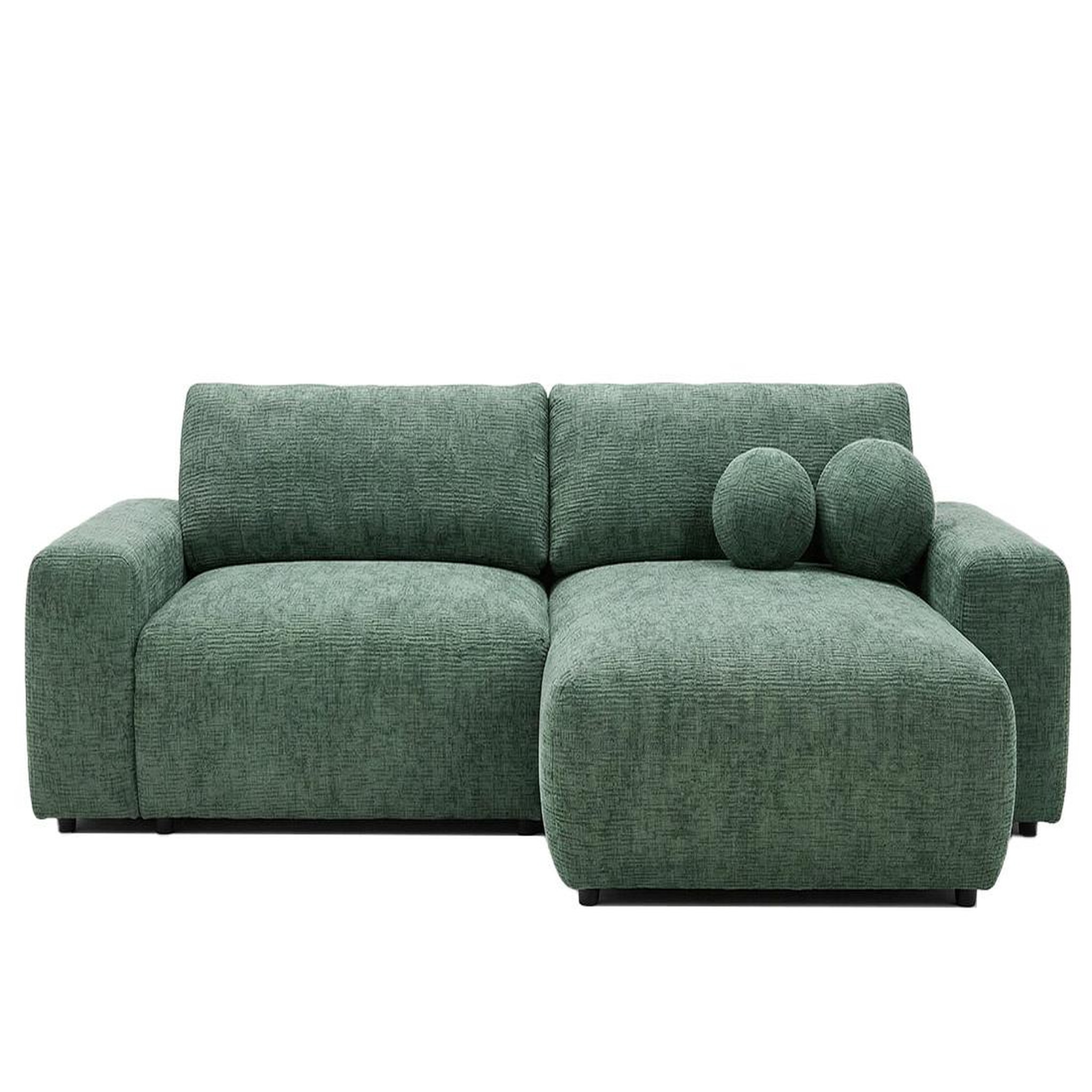 Voir la diapositive 1 : BEST MOBILIER Constance - canapé d'angle réversible 4 places convertible avec coffre en velours gaufré
