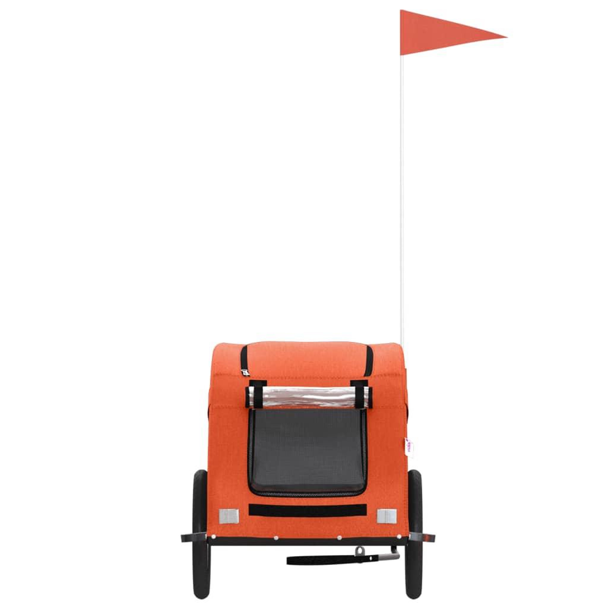 Voir la diapositive 4 : VIDAXL Remorque de velo pour animaux de compagnie orange