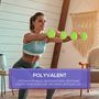 Voir la diapositive 4 : HOMCOM Ensemble d'haltères courtes total 6 Kg - paires de 0,5/1/1,5 Kg avec malette - entraînement musculaire & haltérophilie - acier PU multicolore