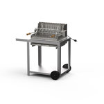 Le marquier Barbecue avec chariot en Inox Mendy, grille en inox de 54 x 32 cm