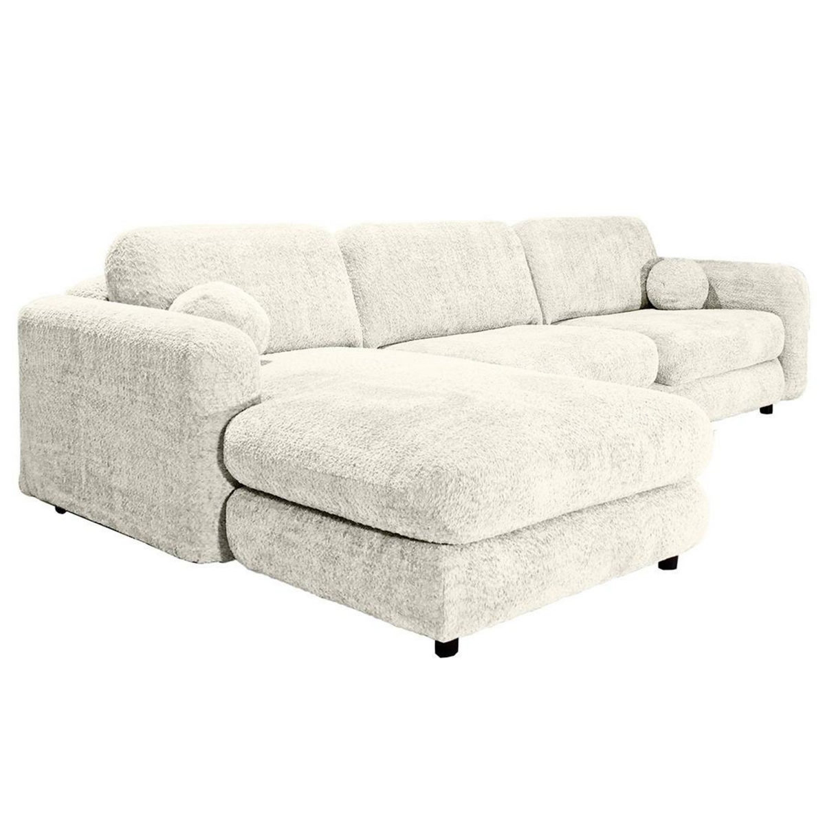 LISA DESIGN Rachel - canapé d'angle gauche 4 places en tissu bouclette